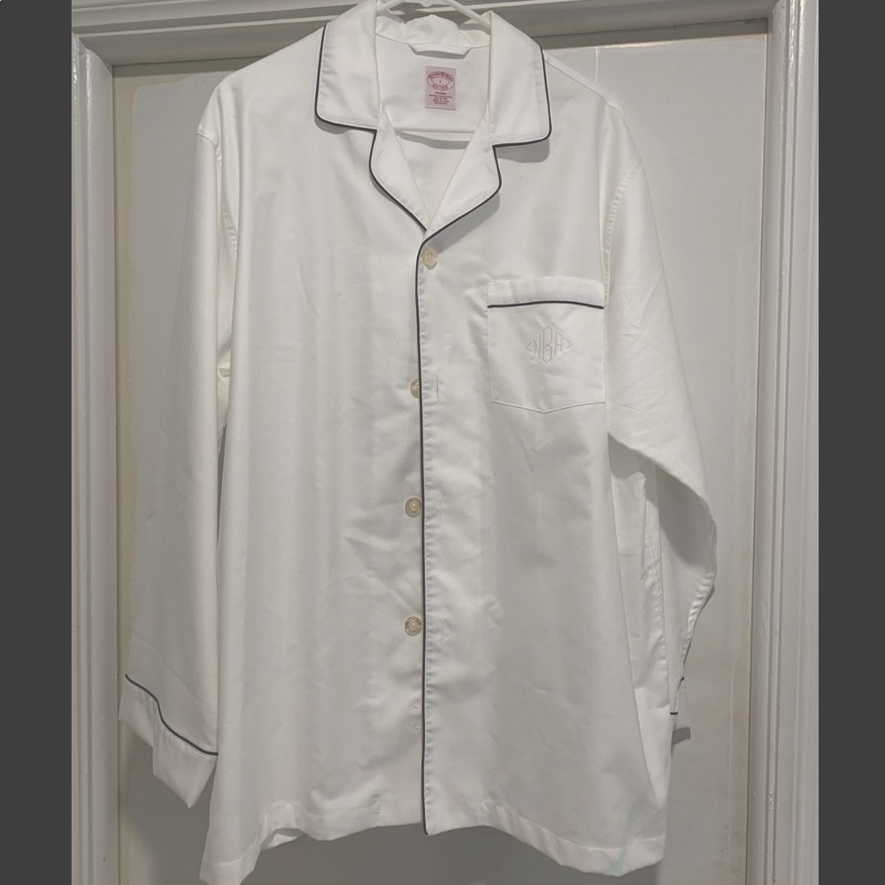 EUC Brooks Brothers Men Cotton Wrinkle Resistant Nightwear Set Pajamas Large